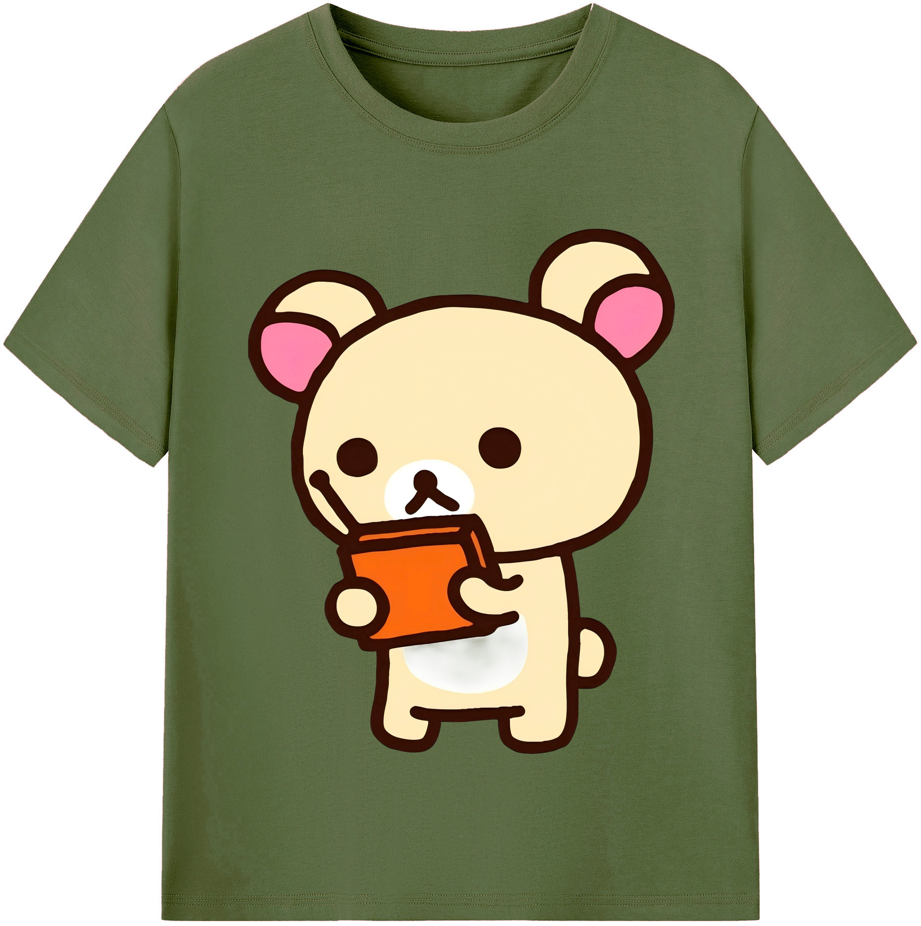 （画像用） リラックマ リラックマ キイロイトリ Rilakkuma Korilakkuma Kiiroitori 綿100％半袖Tシャツ（フロントプリント）